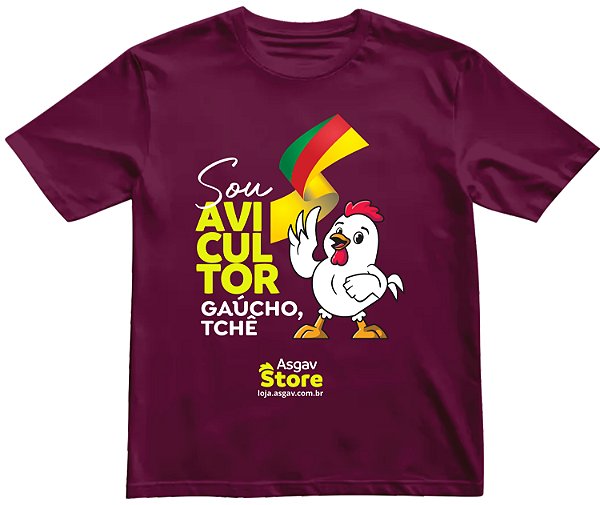Camiseta Sou Avicultor Gaúcho - Bordô
