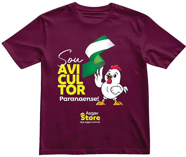 Camiseta Sou Avicultor Paranaense - Bordô