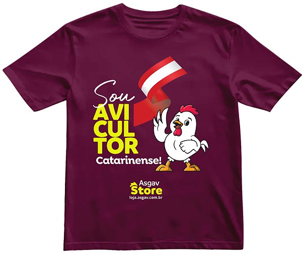Camiseta Sou Avicultor Catarinense - Bordô