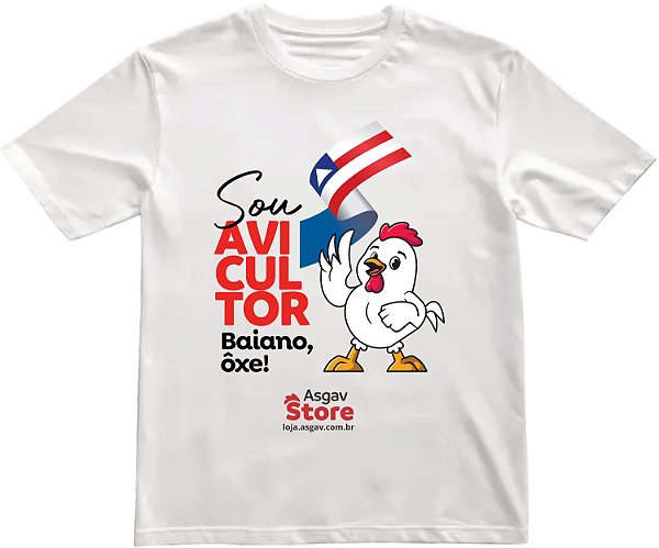Camiseta Sou Avicultor Baiano - Branca
