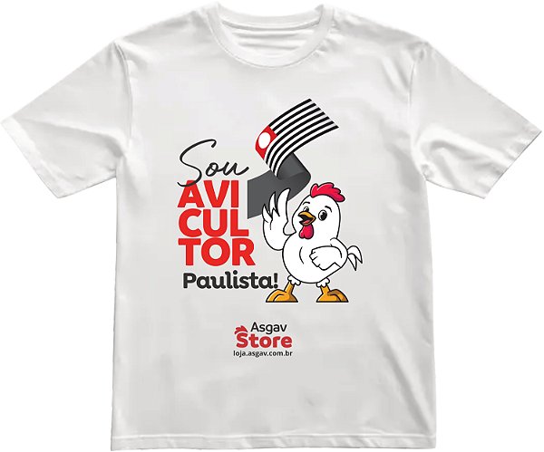 Camiseta Sou Avicultor Paulista - Branca