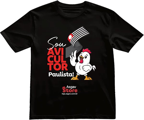 Camiseta Sou Avicultor Paulista - Preta