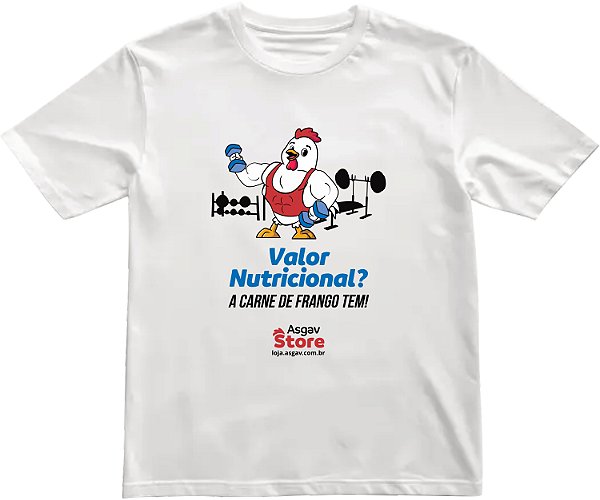 Camiseta Valor Nutricional Carne de Frango - Branca