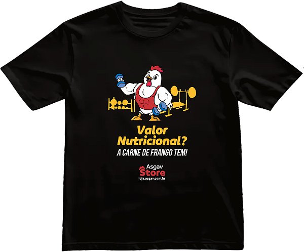Camiseta Valor Nutricional Carne de Frango - Preta