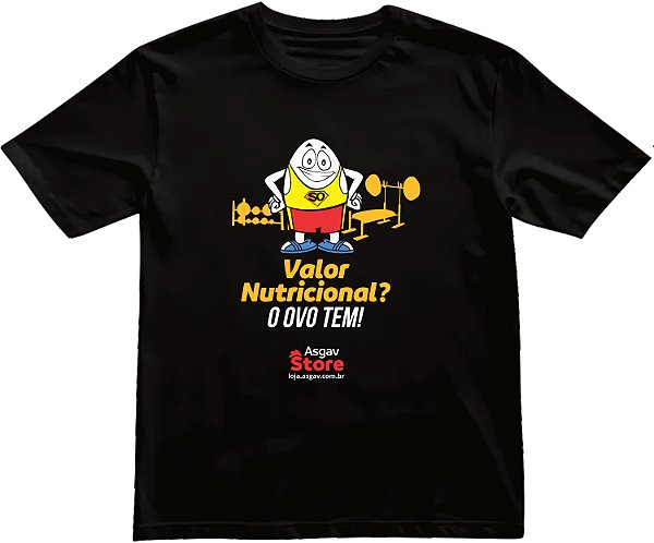 Camiseta Valor Nutricional Ovo - Preta
