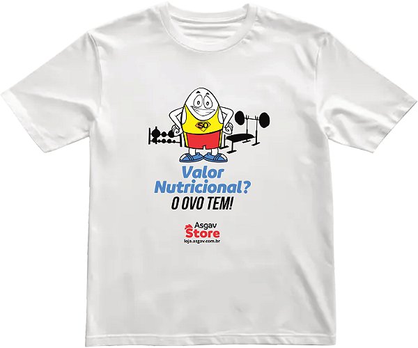 Camiseta Valor Nutricional Ovo - Branca