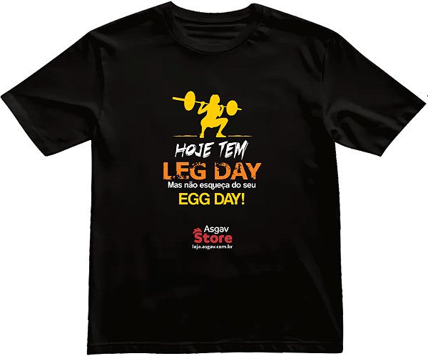Camiseta Leg Day & Egg Day Feminina - Preta