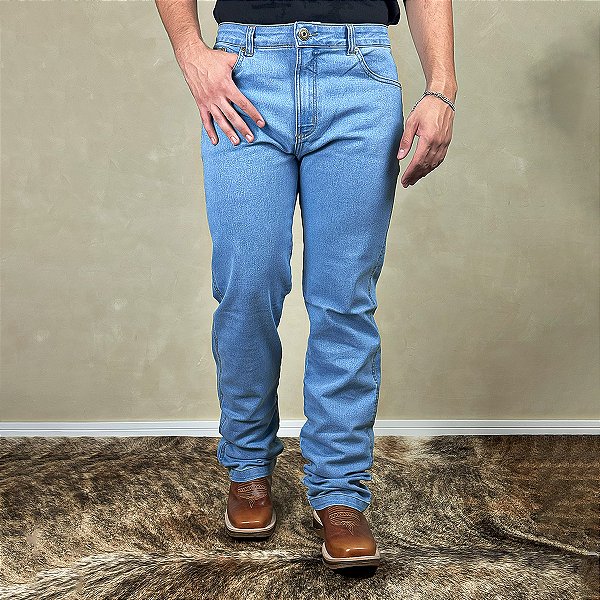 Calça Jeans Masculina Tradicional Reta Com Elastano Pura Raça