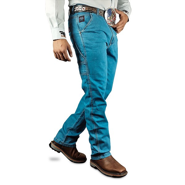 Calça Jeans De Trabalho Masculina Carpinteira Reforçada Boiadeiro