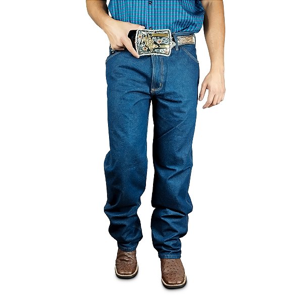 Calça Jeans 100% Algodão Country Bordada Reforçada Texas Road