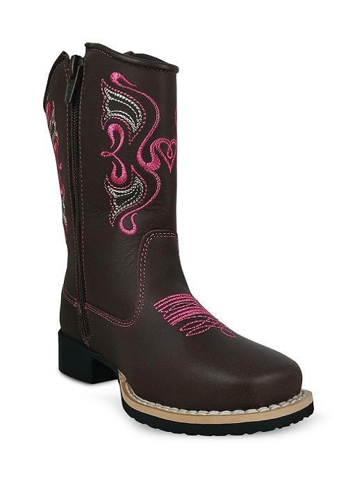 Bota Country Infantil Texana Couro Cowboy Caipira Jolimar