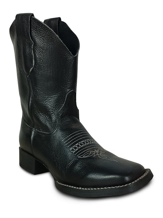 Bota Texana Masculina Country Cano Alto Cowboy Couro Top