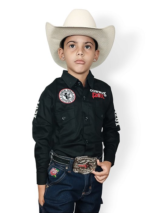 Camisa Country Infantil Cavalgada Rodeio Agro Cowboy 120x
