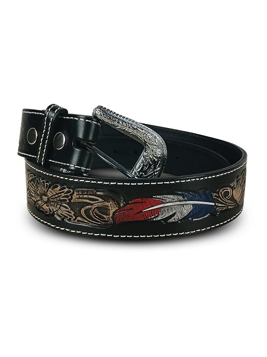 Cinto Country Cowboy Rodeio Cavalgada Preto Marrom Top Pena