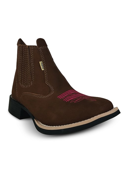 Botina Feminina Country Cano Baixo Confortável Bico Quadrado