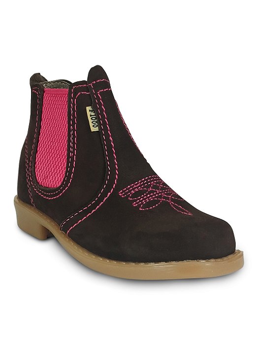 Bota Botina Infantil Rodeio Cowboy Western Cano Curto Agro