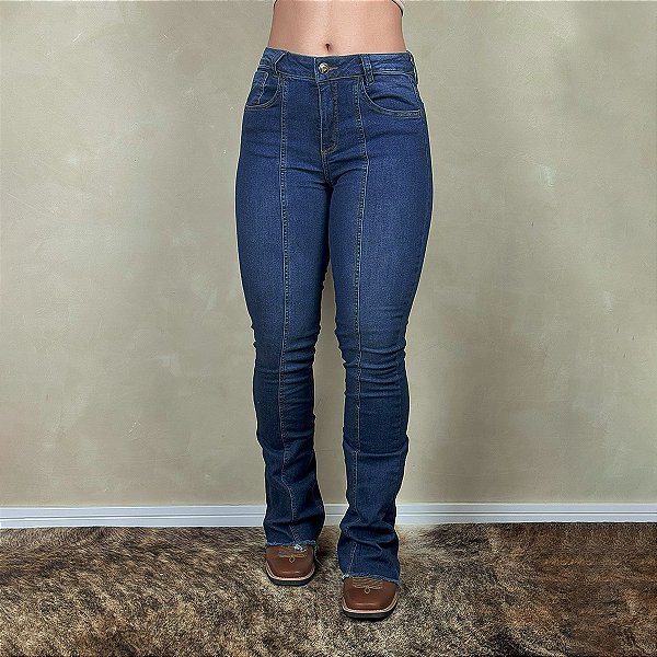 Calça Jeans Feminina Country Americana Cowboy Rodeio Flare
