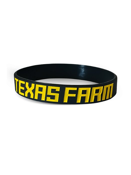 Pulseira Country Texas Farm Silicone Original Preto Amarelo