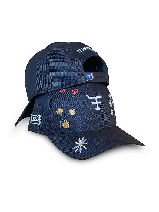 Boné Country Feminino Original Aba Torta Florido Texas Farm
