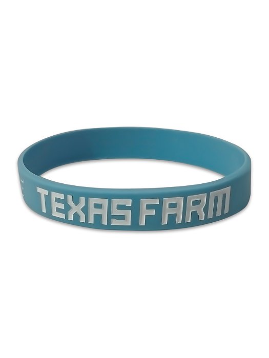 Pulseira Country Texas Farm Silicone Original Azul Claro