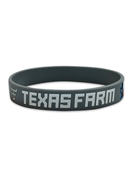 Pulseira Country Texas Farm Silicone Original Cinza e Branco