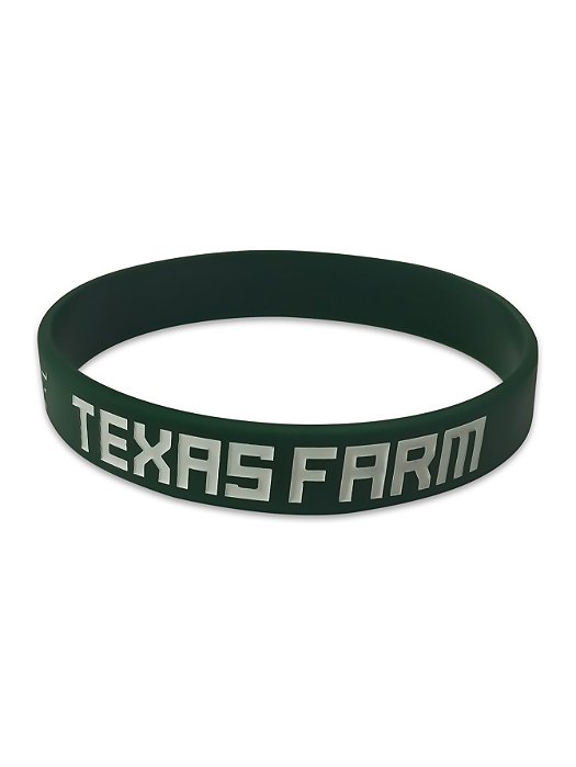 Pulseira Country Texas Farm Silicone Original Verde e Branco