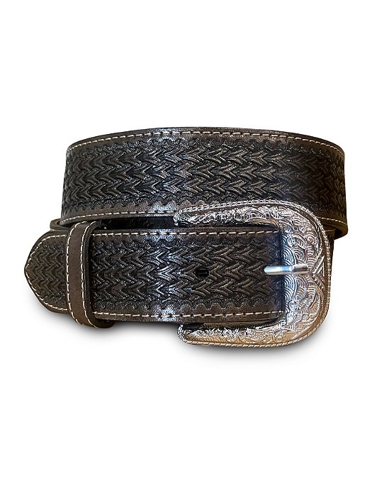Cinto Country Cowboy Rodeio Marrom Claro Escuro Escamado