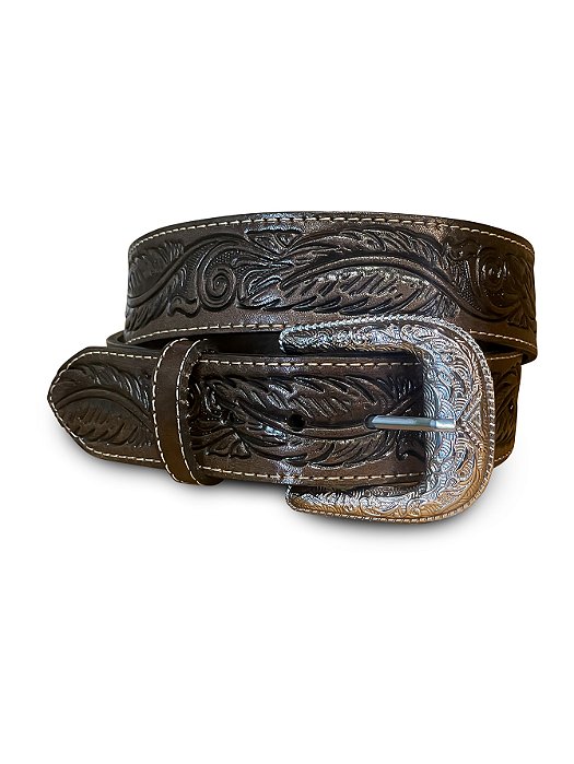 Cinto Country Rodeio Texano Marrom Claro Escuro Pena Fosca