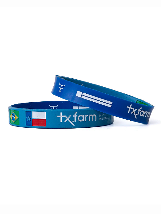 Pulseira Country Texas Farm Silicone Bandeira Azul Claro
