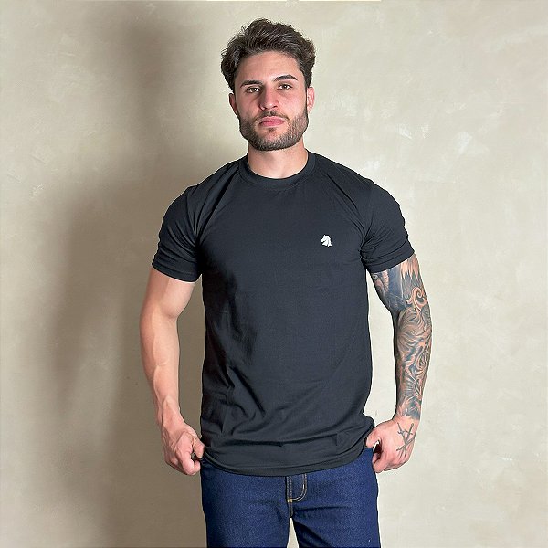 Camiseta Masculina Country Preta Manga Curta Paint Horse