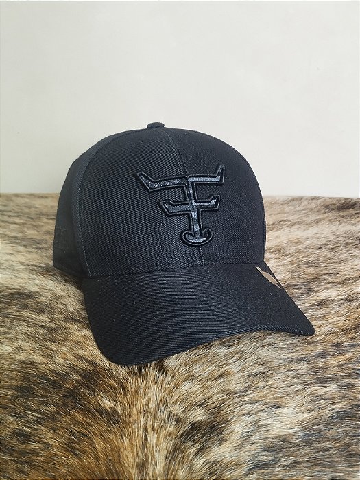 Boné Country Texas Farm Original Logo Camuflado Preto