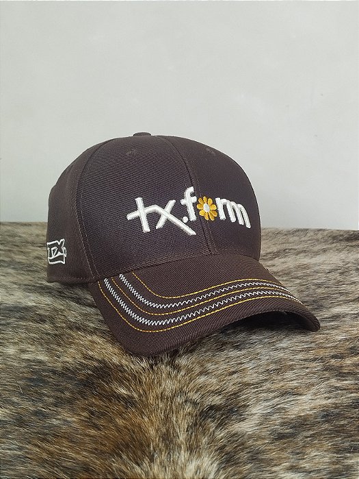 Boné Country Texas Farm Feminino Original Aba Curva Café