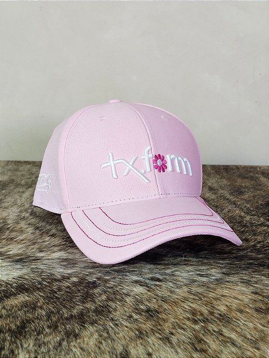 Boné Country Texas Farm Feminino Original Rosa Claro Flor