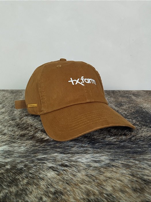 Boné Country Texas Farm Original Dad Hat Aba Curva Marrom