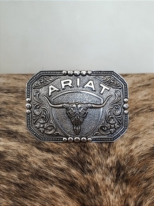 Fivela Ariat Country 11cm Western Premium Quadrada Prata