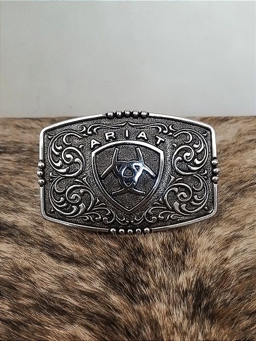 Fivela Ariat Country 11cm Western Premium Quadrada Logo