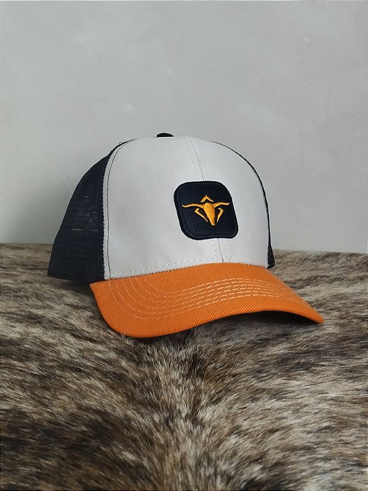 Boné Country Telinha Aba Curva Texanos Texas Trucker Laranja