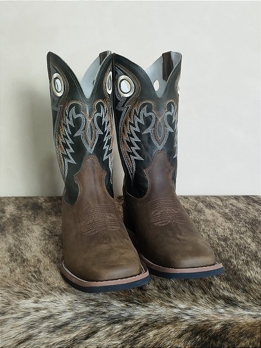 Bota Texana Masculina Texas Rodeo Couro Rodeio Águia Marrom