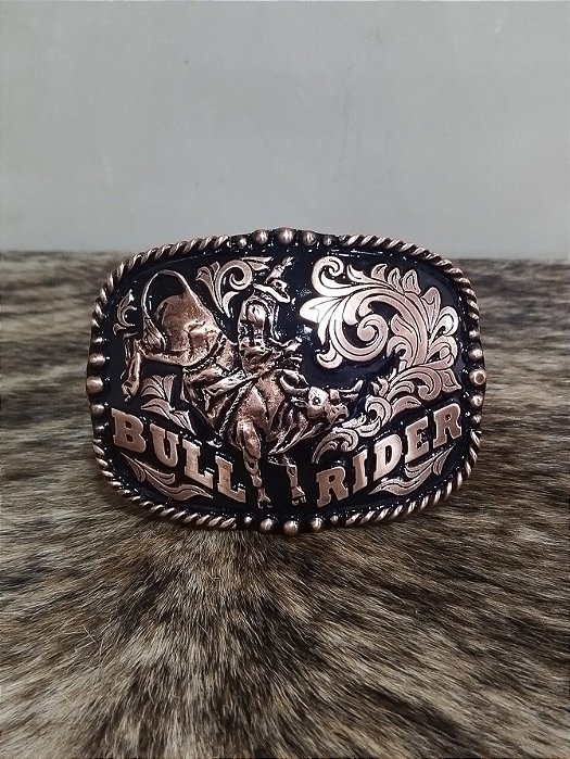 Fivela Bull Rider Bronze Master Country Cowboy Rodeio Western