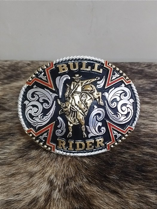 Fivela Bull Rider Redonda Master Country Cowboy Dourada