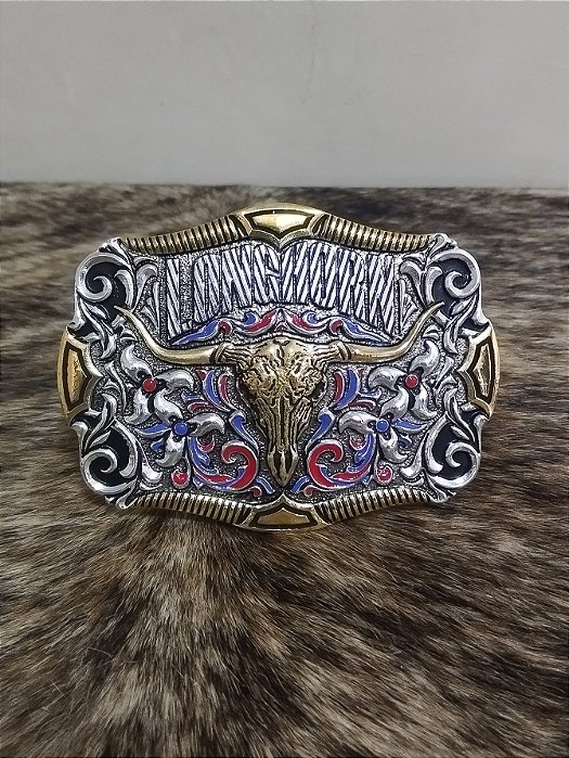 Fivela Cowboy Country Long Horn Master Dourada Original