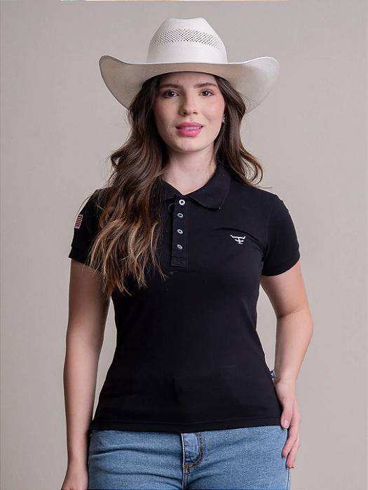 Camiseta Texas Farm Polo Feminina Original Premium Preto
