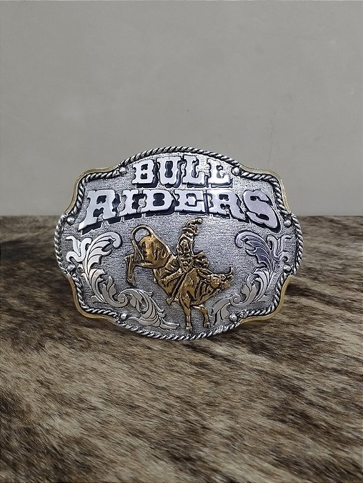 Fivela Country Master Western Bull Rider Prata Oval Rodeio