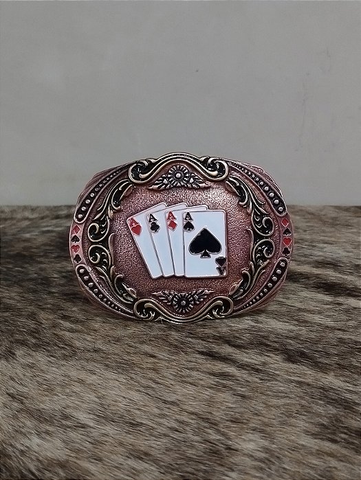 Fivela Country Baralho Bronze Western Rodeio Cowboy Barretos