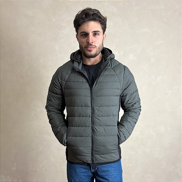 Jaqueta Puffer Bobojaco Capuz Removível Blusa De Frio Verde
