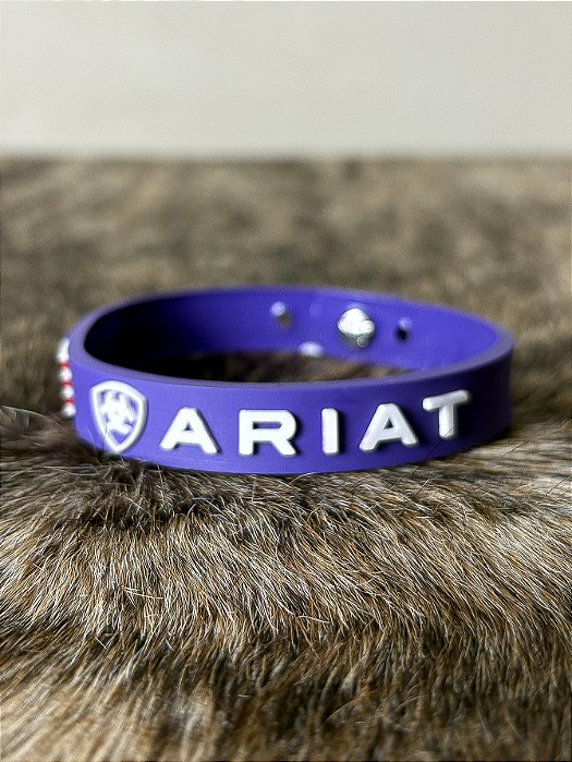 Pulseira Country Silicone Ariat Roxo Púrpura Ajustável Agro