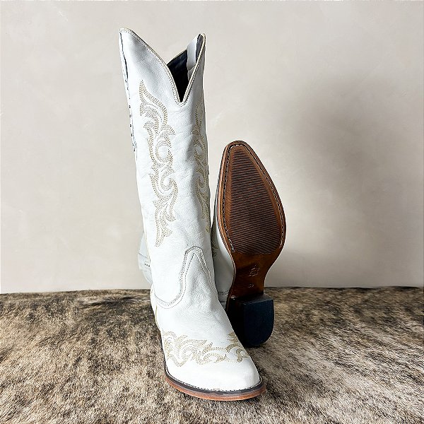 Bota Feminina Bico Fino Cano Longo Country Montaria Western