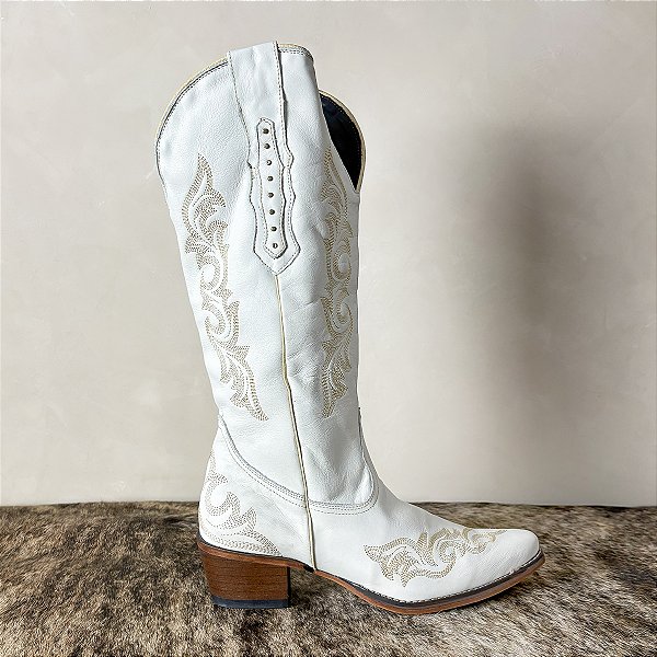 Bota Feminina Bico Fino Cano Longo Country Montaria Western