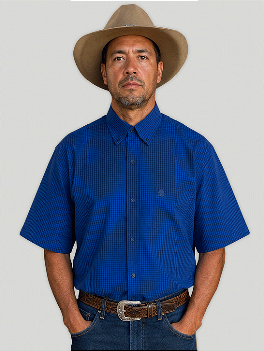 Camisa Xadrez Masculina Manga Curta 100% Algodão Paint Horse