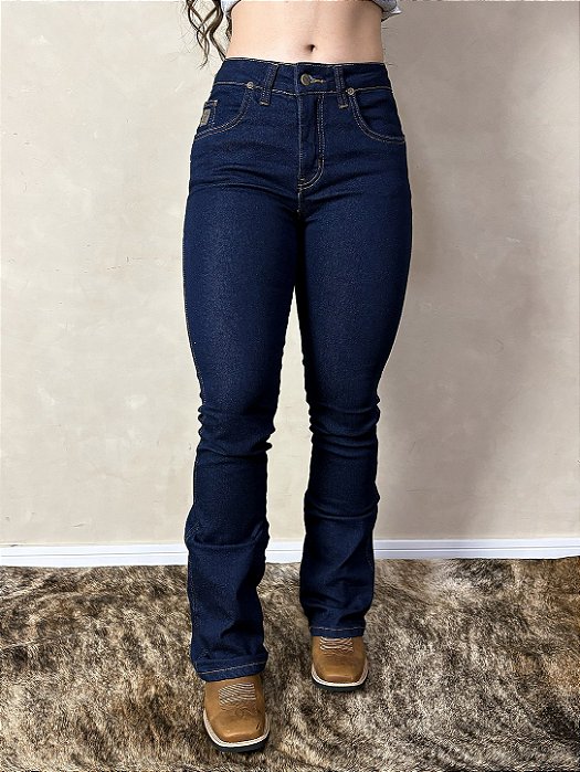 Calça Jeans Feminina Flare Boot Cut Lycra American Country